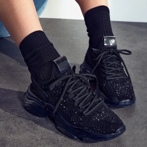 STEVE MADDEN BLACK RHINSTONE SNEAKERS